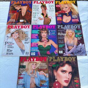 1986 Playboy Magazine Lot Of 8 W/ Centerfolds April June July August Sept Dec